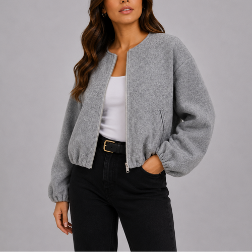 Greta | Lightweight Women's Bomber Jacket with Zip - Versatile Minimalist Design