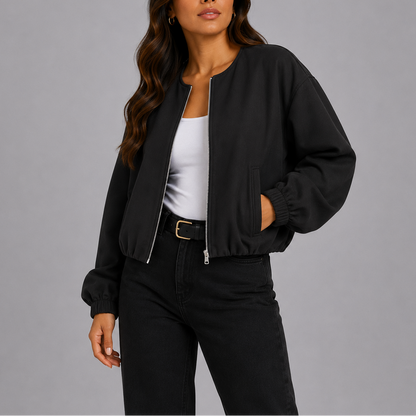 Greta | Lightweight Women's Bomber Jacket with Zip - Versatile Minimalist Design