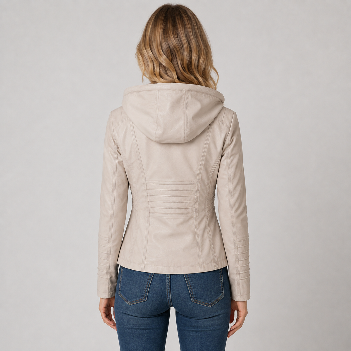 Delfina | Giacca Donna Effetto Pelle con Cappuccio Staccabile e Zip - Versatile Ogni Giorno