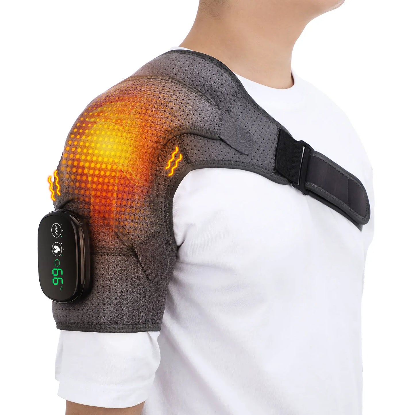 Cintura Massaggiante per Spalla con Riscaldamento Elettrico e Intensità LED Regolabile - Comfort e Rilassamento per Alleviare Tensioni Muscolari 6