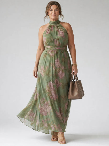 Clara | Elegante Abito Midi a Spalle Scoperte con Motivo Floreale 5