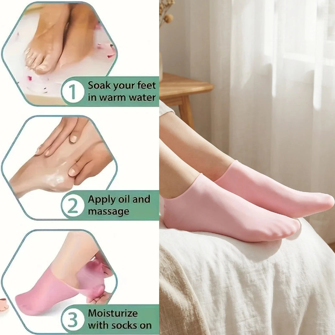 Comfort Spa | Set Idratante per Mani e Piedi in Silicone con Design Ergonomico | Riutilizzabile per Trattamento Spa a Casa 2