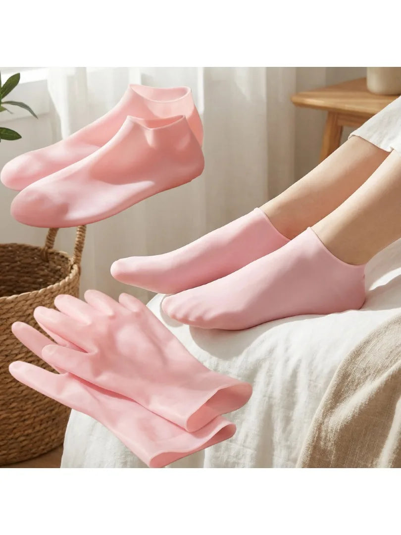 Comfort Spa | Set Idratante per Mani e Piedi in Silicone con Design Ergonomico | Riutilizzabile per Trattamento Spa a Casa 8