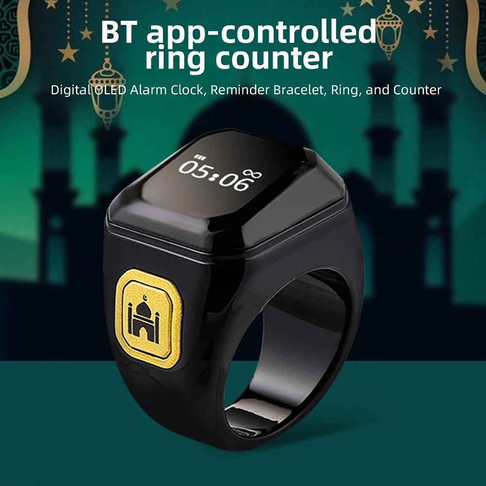 Contatore Smart | Anello Bluetooth con Display OLED e Vibrazione | Monitoraggio Preghiere in Tempo Reale 1