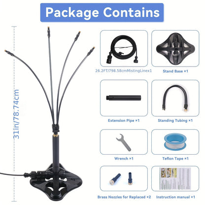 CoolMist | Portable Nebulizer with Seven Adjustable Arms | Ideal Cooling for Patio and Pool