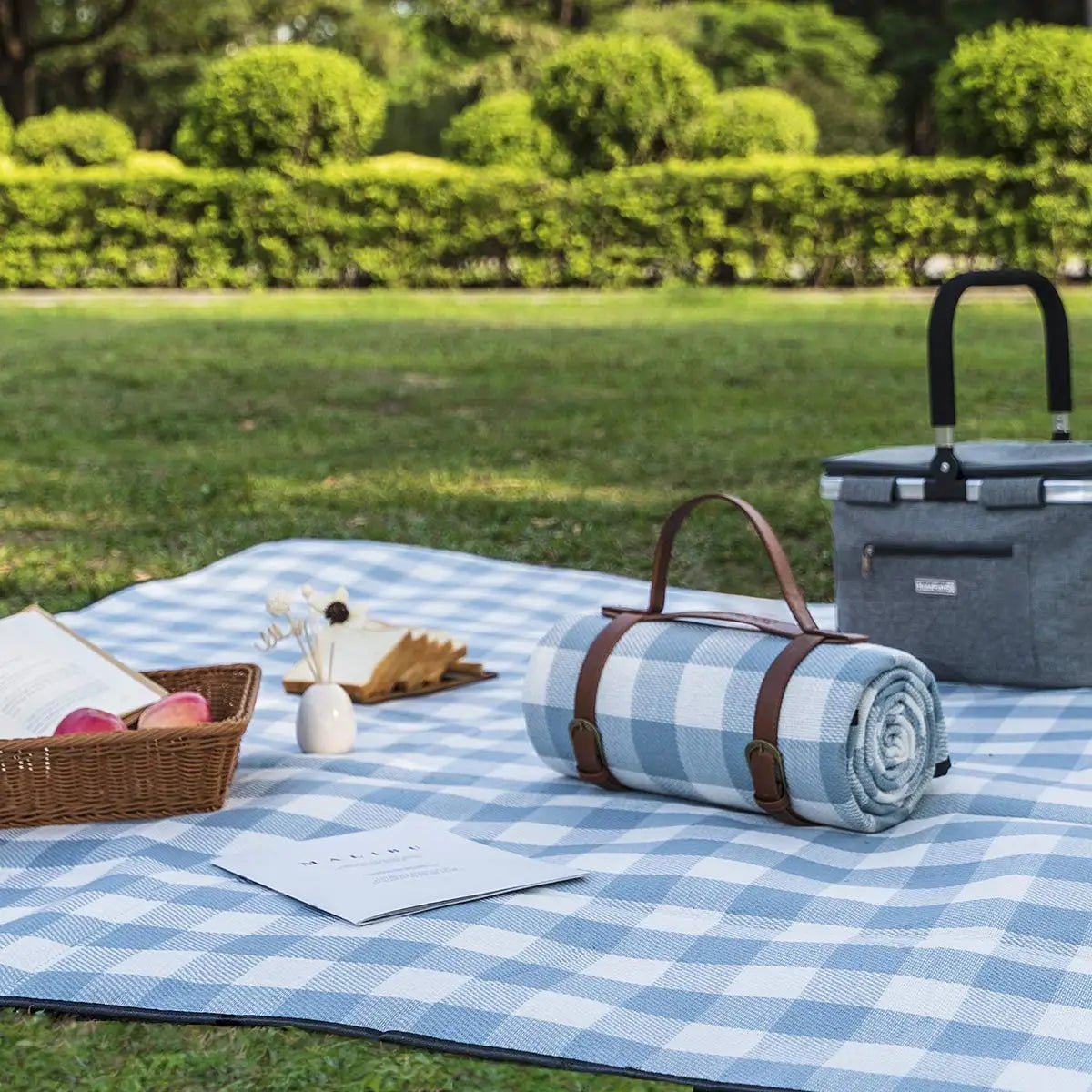Waterproof Checkered Picnic Blanket with Convenient Shoulder Strap | Versatile Picnic Mat for Outdoor Comfort