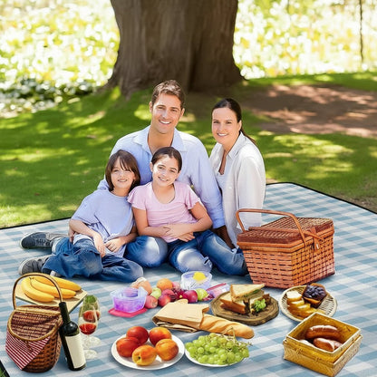 Waterproof Checkered Picnic Blanket with Convenient Shoulder Strap | Versatile Picnic Mat for Outdoor Comfort