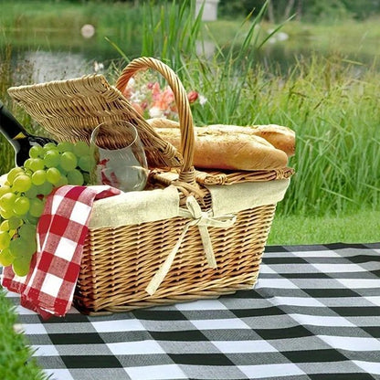 Waterproof Checkered Picnic Blanket with Convenient Shoulder Strap | Versatile Picnic Mat for Outdoor Comfort