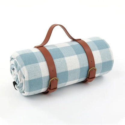 Waterproof Checkered Picnic Blanket with Convenient Shoulder Strap | Versatile Picnic Mat for Outdoor Comfort