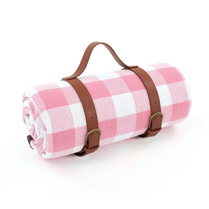 Waterproof Checkered Picnic Blanket with Convenient Shoulder Strap | Versatile Picnic Mat for Outdoor Comfort