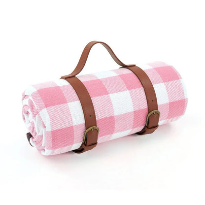 Waterproof Checkered Picnic Blanket with Convenient Shoulder Strap | Versatile Picnic Mat for Outdoor Comfort
