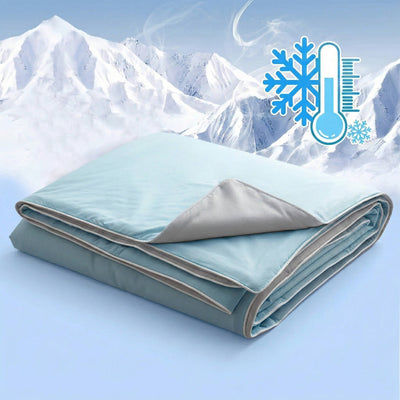 Couverture rafraîchissante | Couverture d’été en soie glacée avec technologie de refroidissement | Design réversible pour des nuits fraîches et confortables