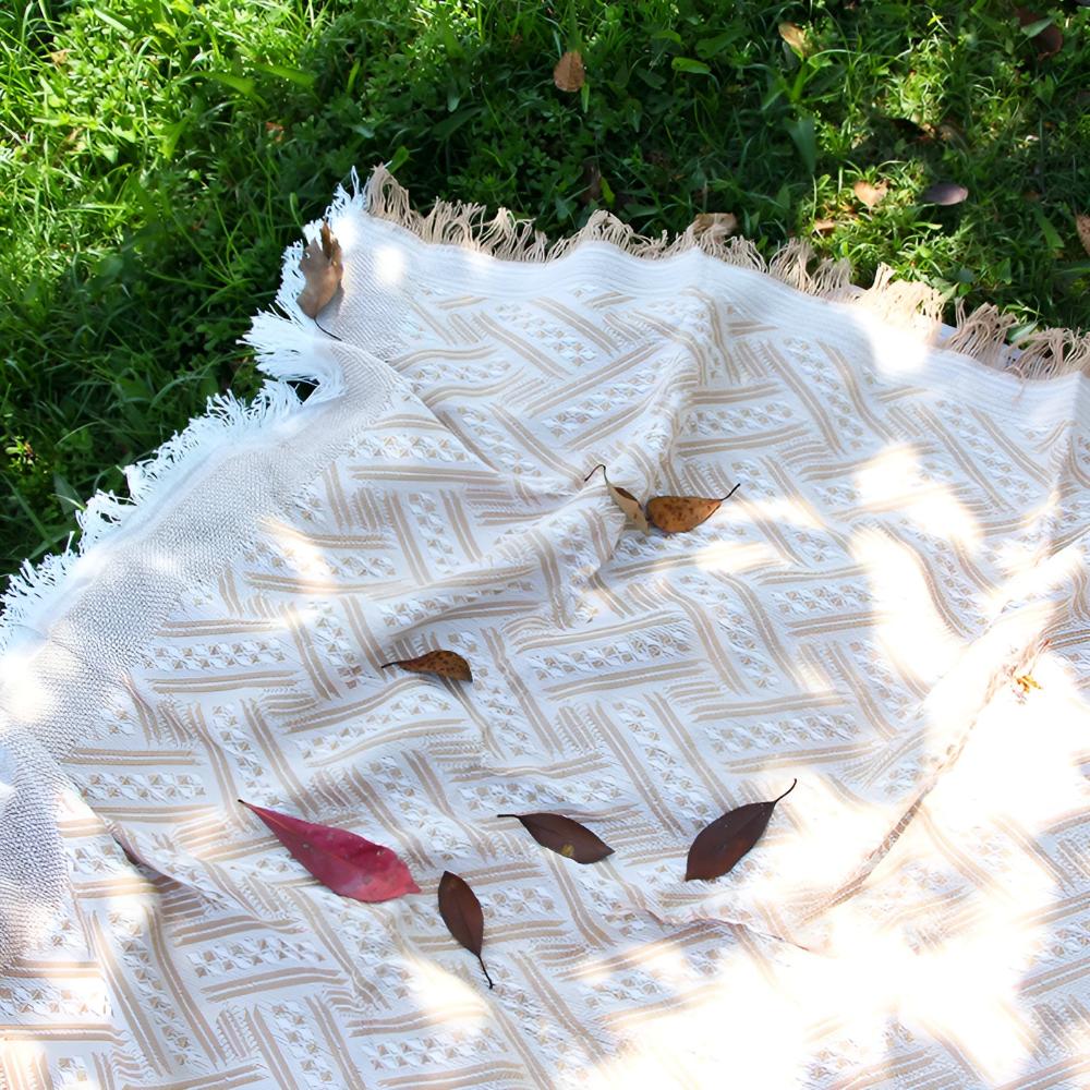 Elegant Picnic Blanket with Water-Resistant Backing | Comfort and Design for Outdoor Activities