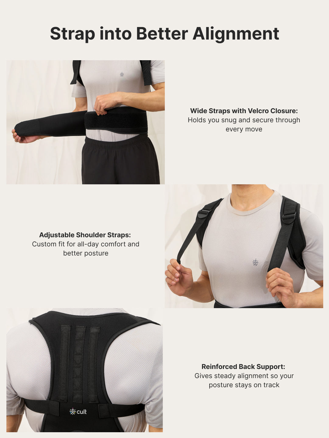 Correttore Posturale Universale | Correttore di Postura in Neoprene Traspirante con Cinghie Regolabili | Comfort e Allineamento per Uomini e Donne 4