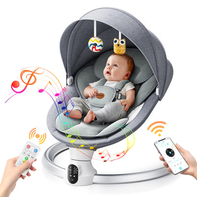 Berceau électrique pour bébé | Balancelle avec Bluetooth et 5 angles d'oscillation | Sécurité et confort pour les nourrissons