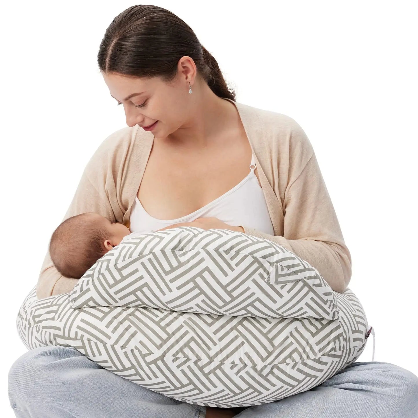 Cuscino Allattamento Ergonomico con Supporto Regolabile in Cotone per Comfort e Sicurezza durante l'Allattamento 1