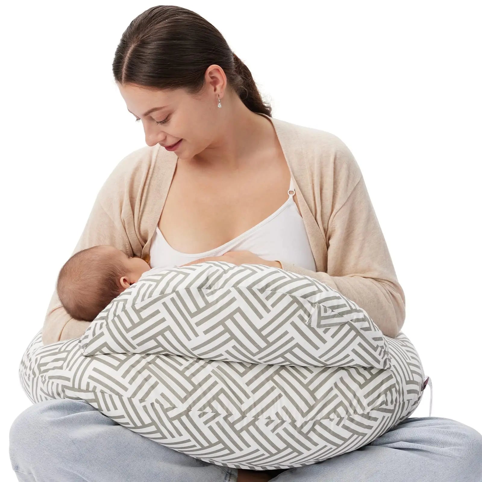 Cuscino Allattamento Ergonomico con Supporto Regolabile in Cotone per Comfort e Sicurezza durante l'Allattamento 1