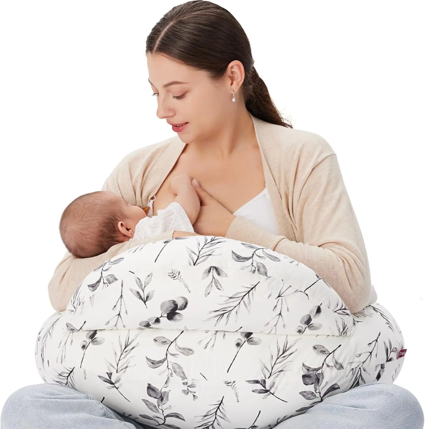 Cuscino Allattamento Ergonomico con Supporto Regolabile in Cotone per Comfort e Sicurezza durante l'Allattamento 10