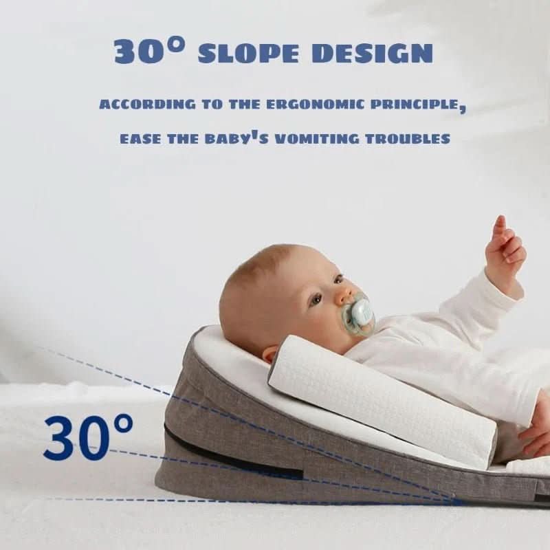 Cuscino Antireflusso Neonato Ergonomico con Inclinazione per Sonno Sicuro e Confortevole 3