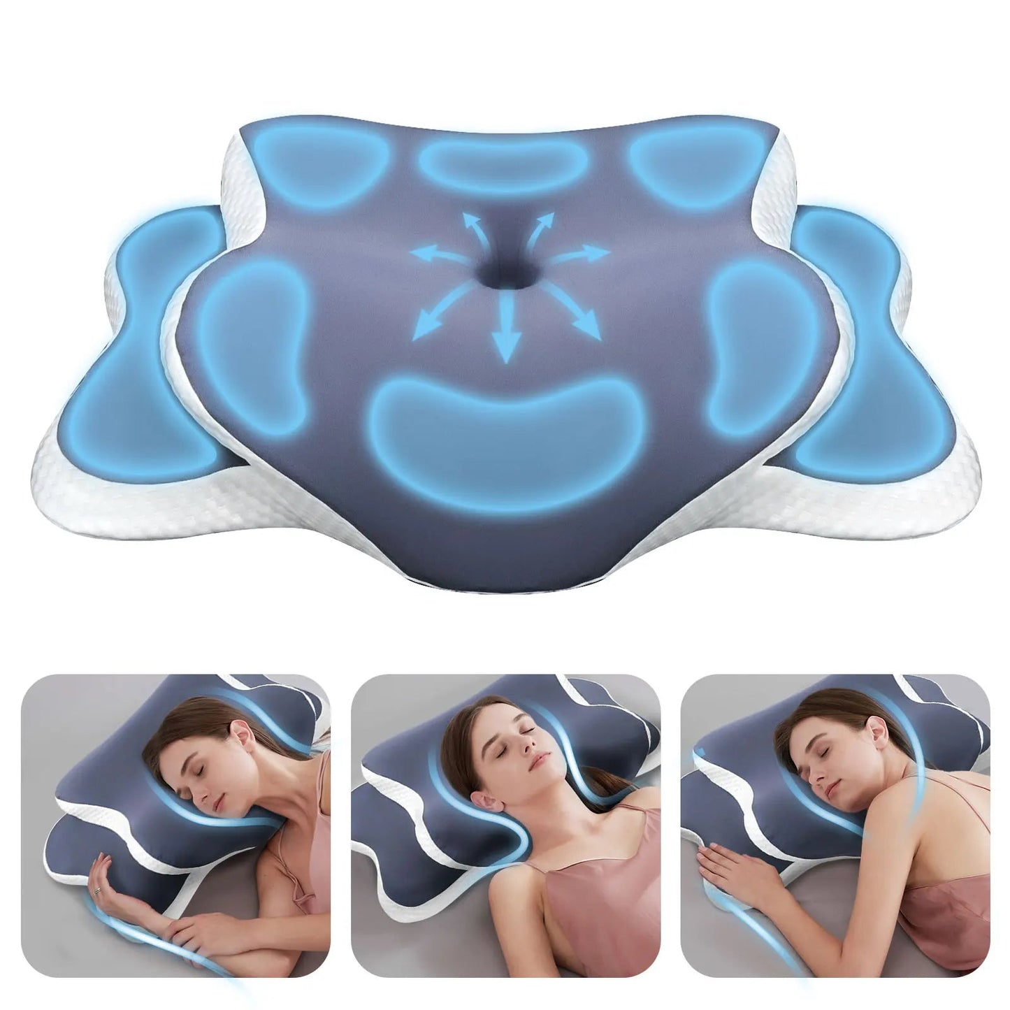 Cuscino Butterfly | Cuscino Cervicale in Memory Foam con Design Ergonomico | Supporto Personalizzato per Alleviare il Dolore al Collo 2