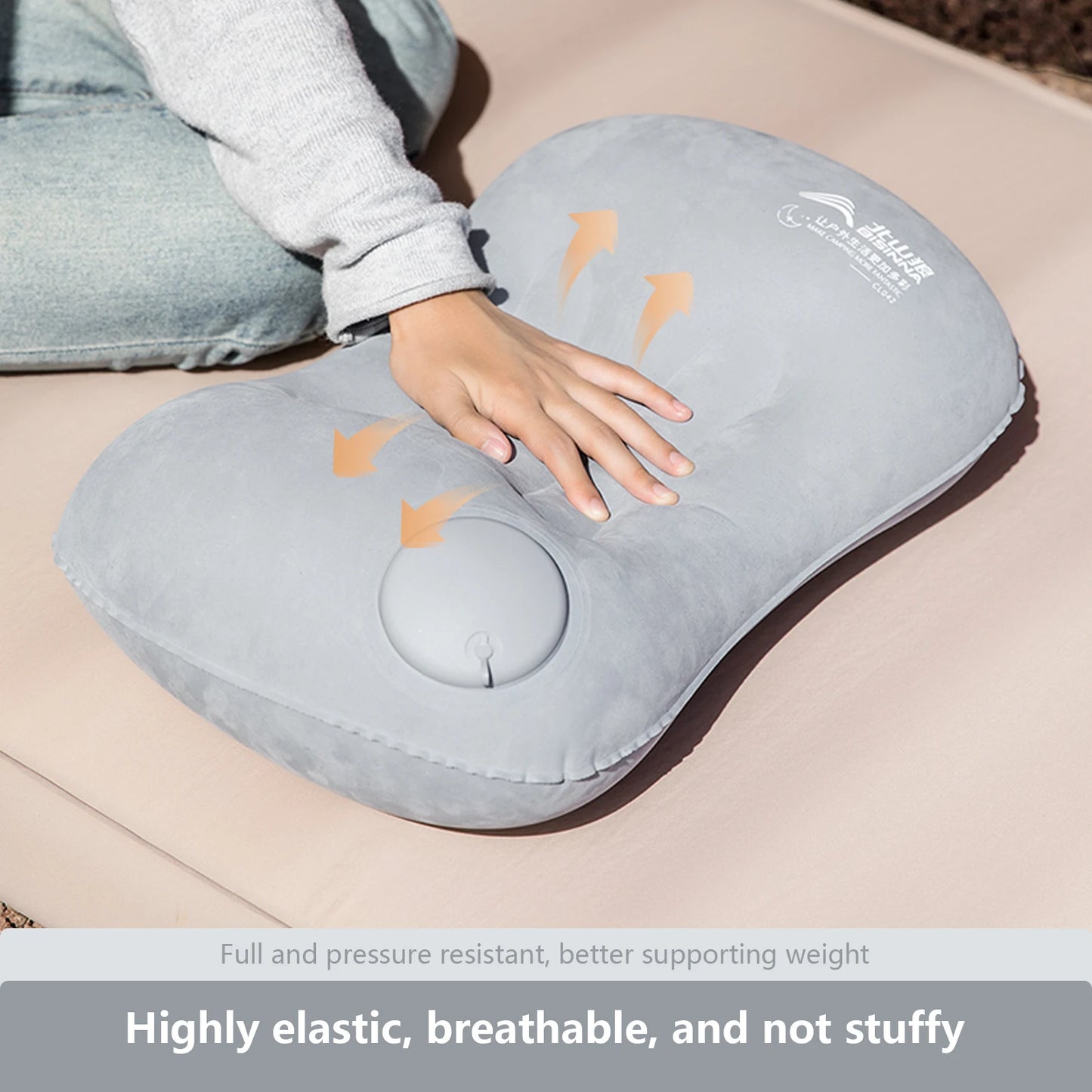 Cuscino Campeggio Gonfiabile con Pompa Integrata | Leggero e Compatto per Comfort Ottimale in Viaggio 3