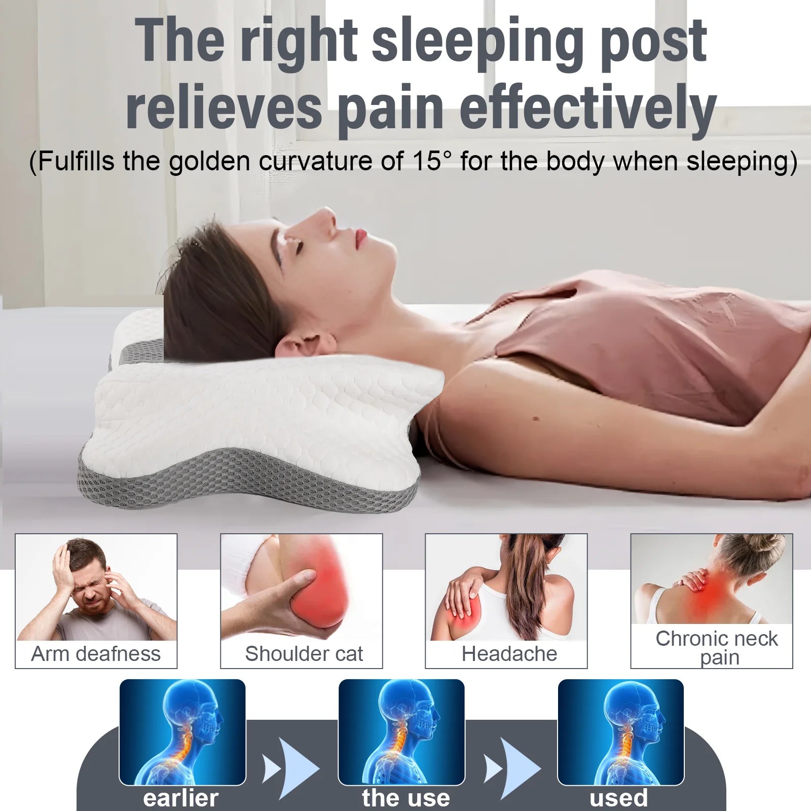Cuscino Cervicale Ergonomico in Memory Foam con Design a Farfalla | Supporto Ottimale per Sonno Ristoratore 2