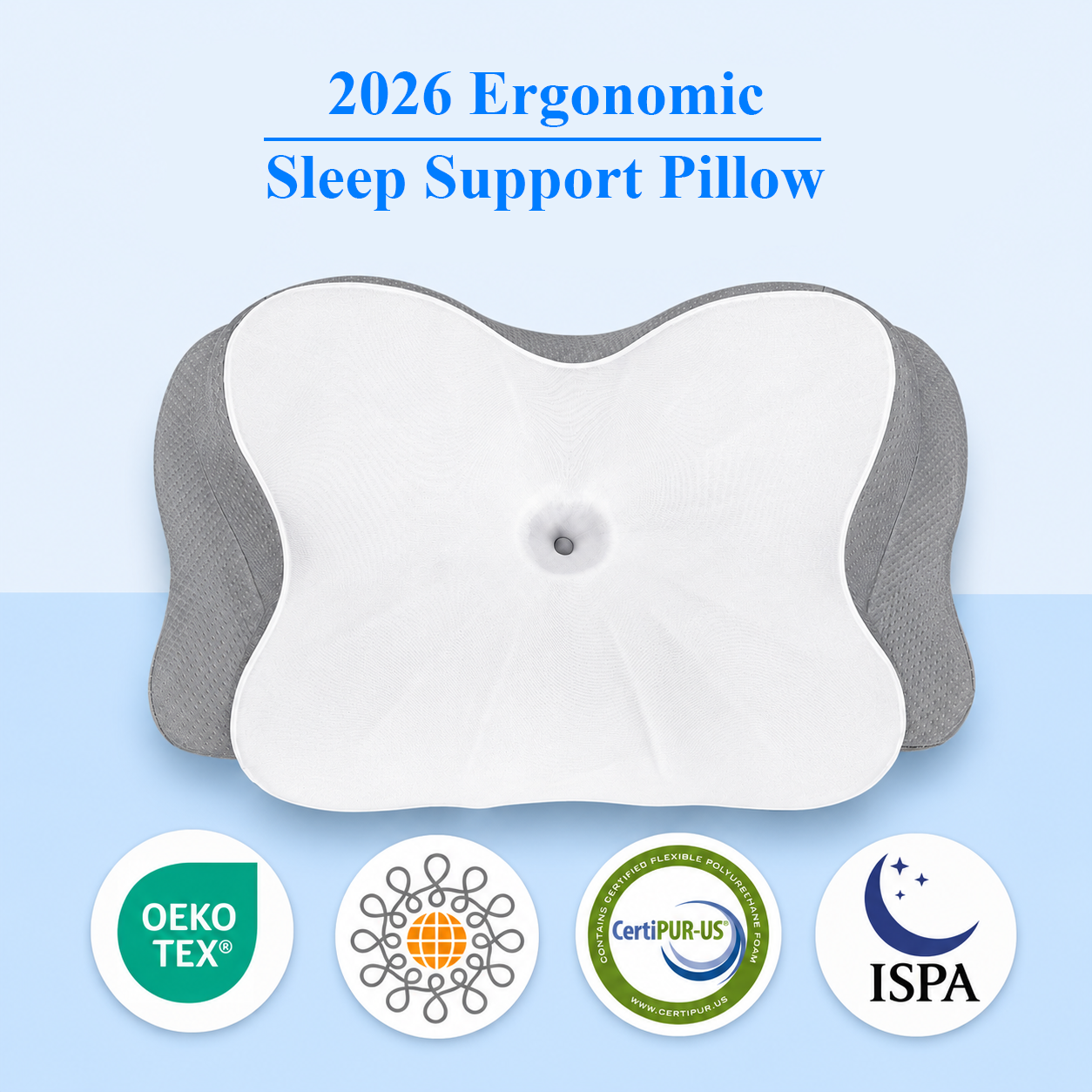 Cuscino Ergonomico Cervicale in Memory Foam con Design Multizona | Supporto per Comfort Notturno e Sonno Ristoratore 1