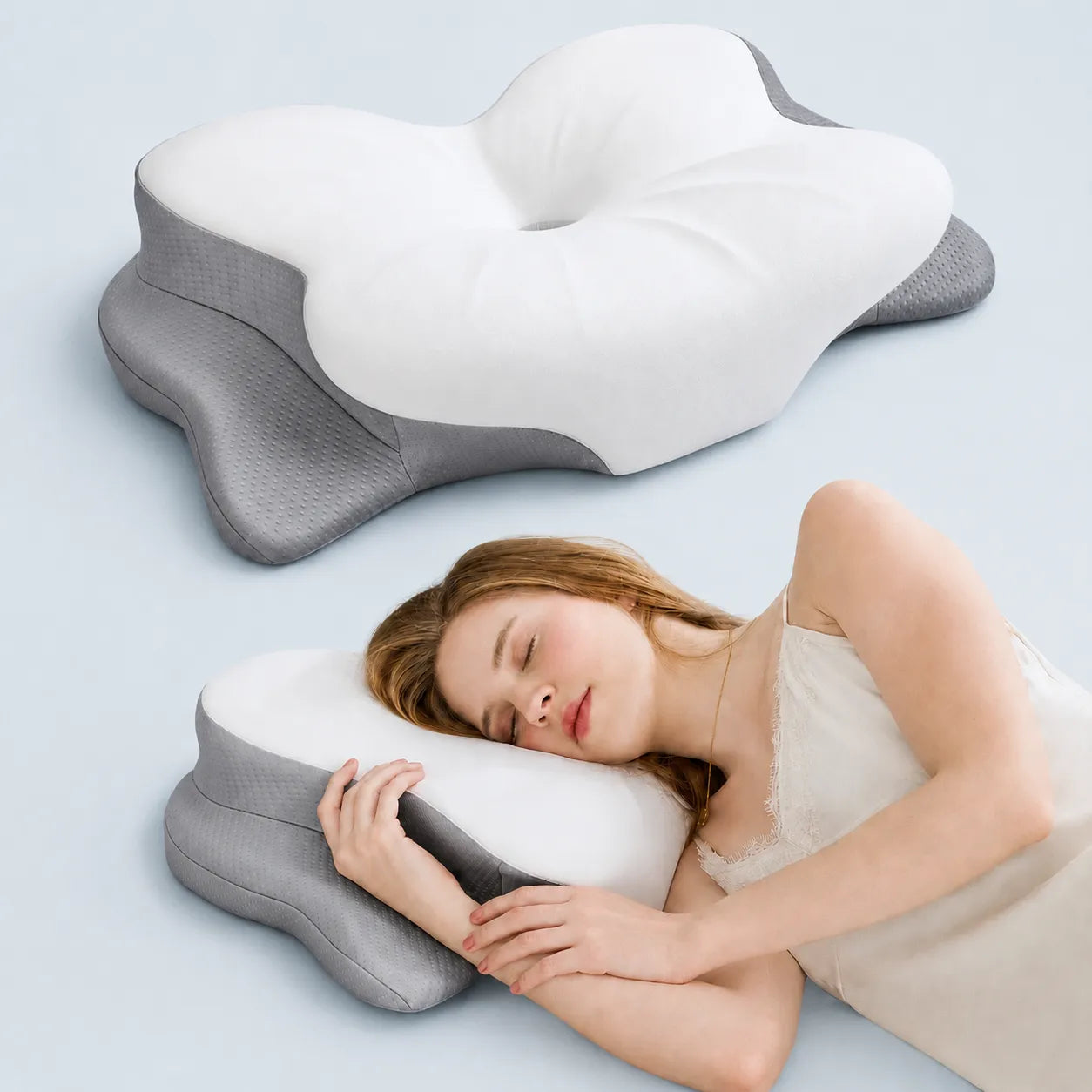 Cuscino Ergonomico Cervicale in Memory Foam con Design Multizona | Supporto per Comfort Notturno e Sonno Ristoratore 2