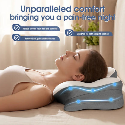 Cuscino Ergonomico Cervicale in Memory Foam con Design Multizona | Supporto per Comfort Notturno e Sonno Ristoratore 3