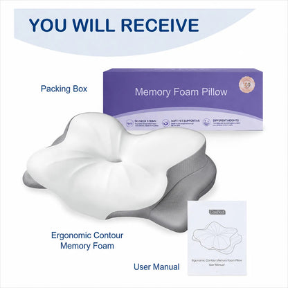 Cuscino Ergonomico Cervicale in Memory Foam con Design Multizona | Supporto per Comfort Notturno e Sonno Ristoratore 4