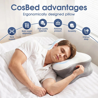 Cuscino Ergonomico Cervicale in Memory Foam con Design Multizona | Supporto per Comfort Notturno e Sonno Ristoratore 7
