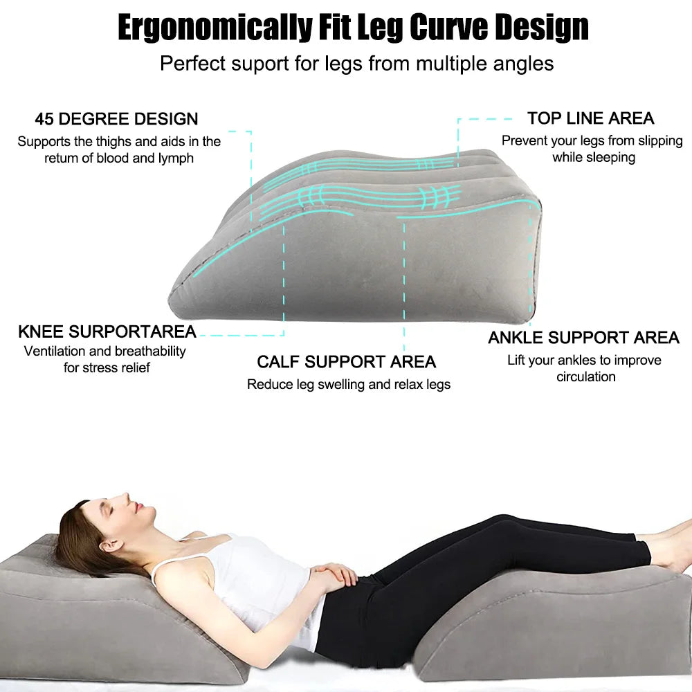 Cuscino Gonfiabile Viaggio | Supporto Ergonomico per Gambe con Design Portatile | Comfort Ideale per Viaggi e Relax 2