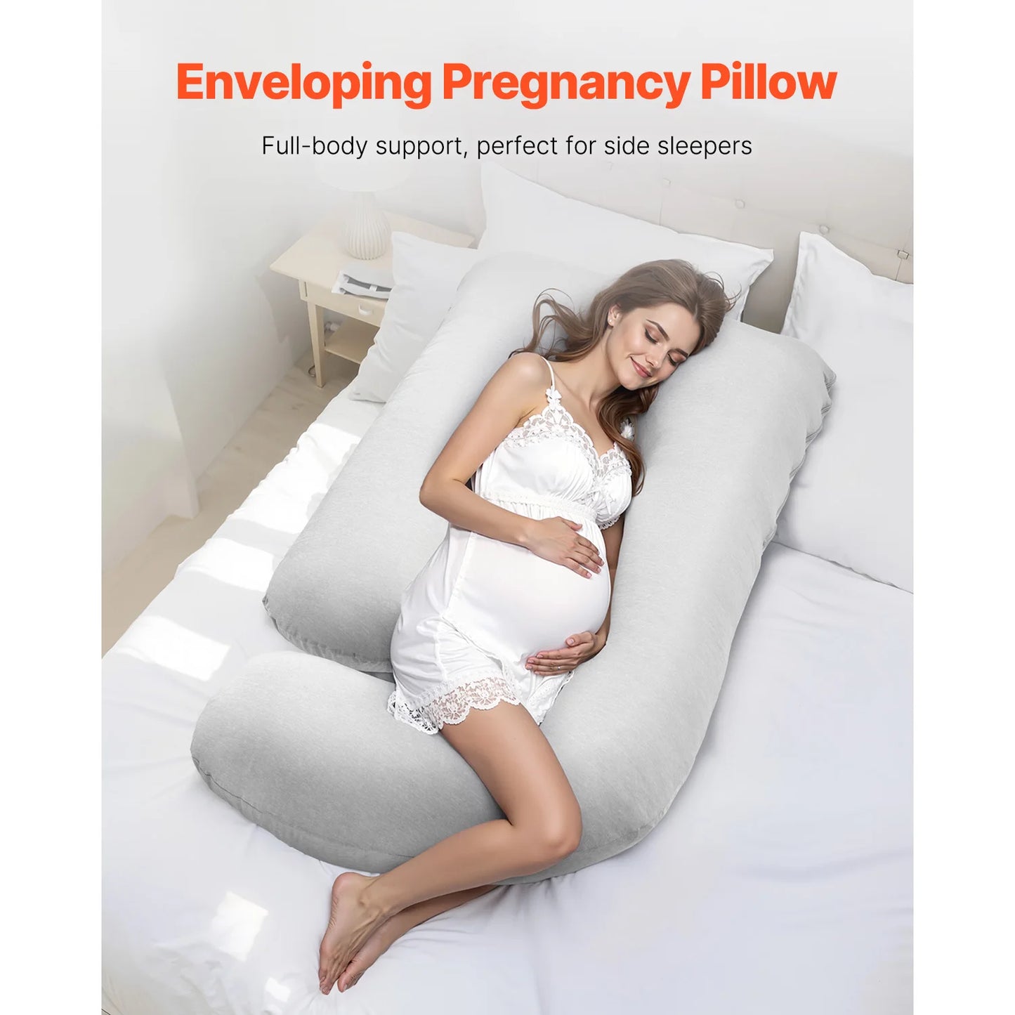 Cuscino Gravidanza Ergonomico | Supporto Completo per Comfort e Relax | Fodera Traspirante per Alleviare Mal di Schiena 1