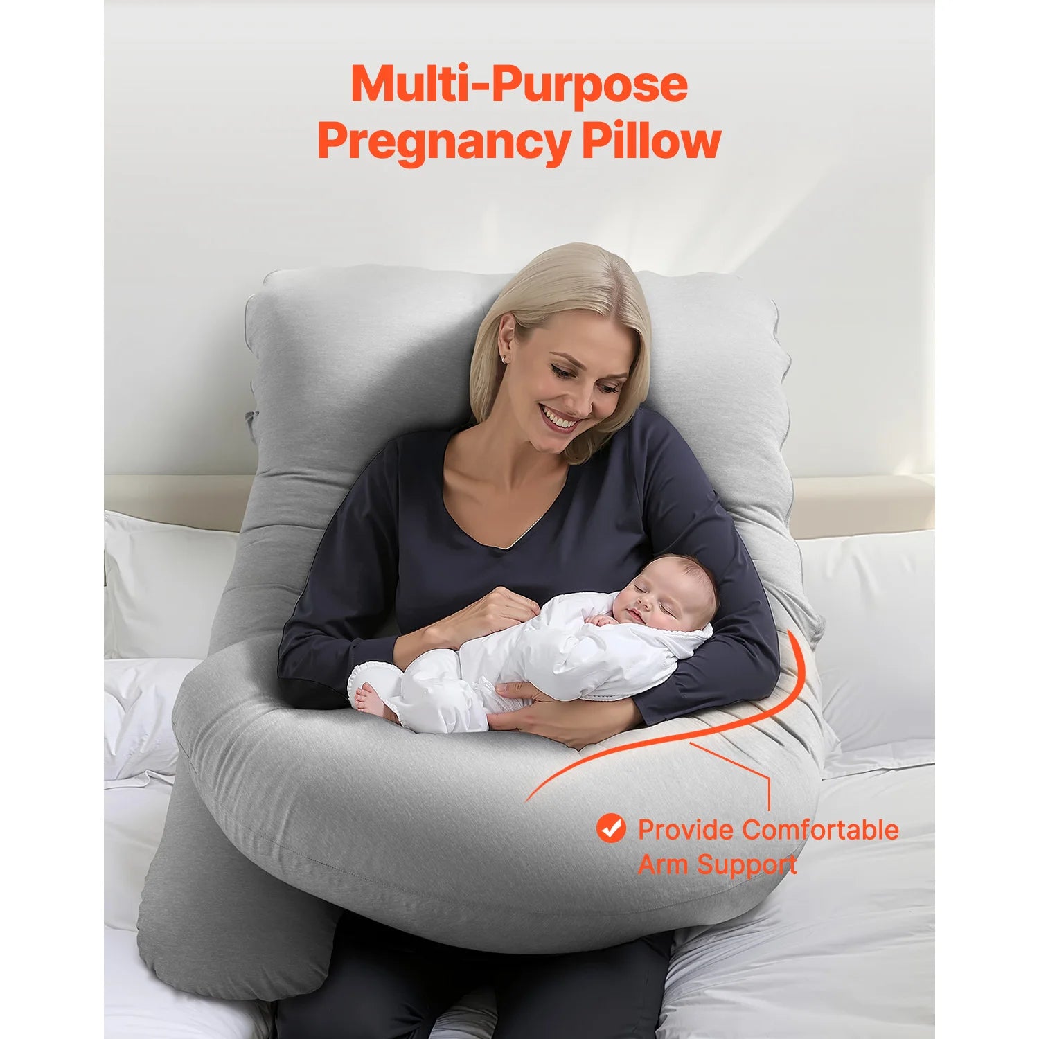 Cuscino Gravidanza Ergonomico | Supporto Completo per Comfort e Relax | Fodera Traspirante per Alleviare Mal di Schiena 5