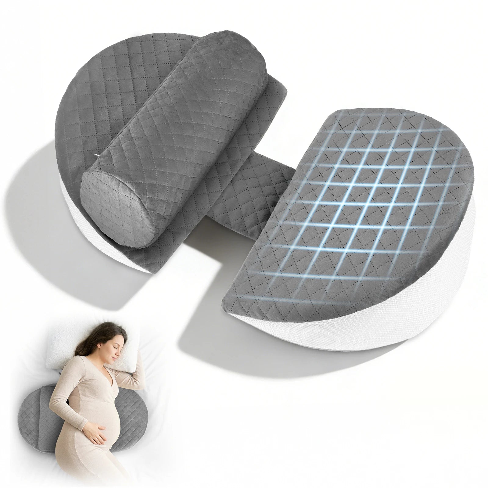 Cuscino Gravidanza | Cuscino per Dormire in Gravidanza con Supporto Ergonomico | Comfort Ottimale per Donne Incinte 0
