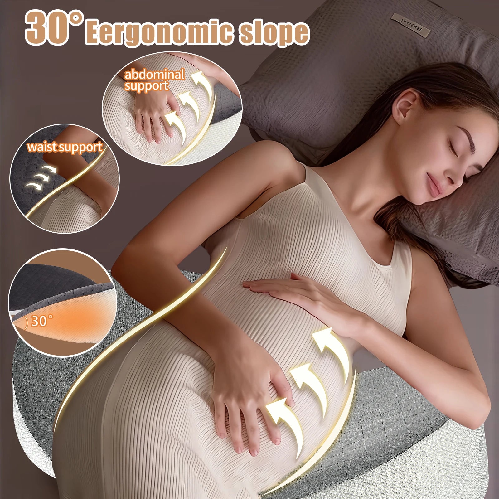 Cuscino Gravidanza | Cuscino per Dormire in Gravidanza con Supporto Ergonomico | Comfort Ottimale per Donne Incinte 2
