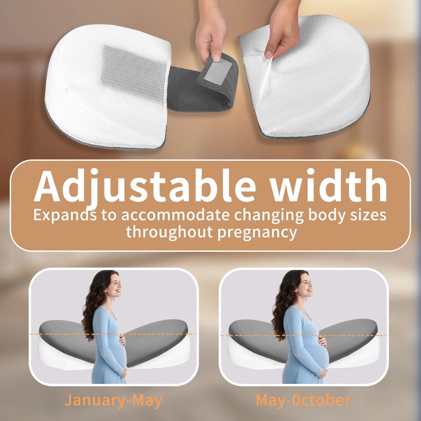 Cuscino Gravidanza | Cuscino per Dormire in Gravidanza con Supporto Ergonomico | Comfort Ottimale per Donne Incinte 5