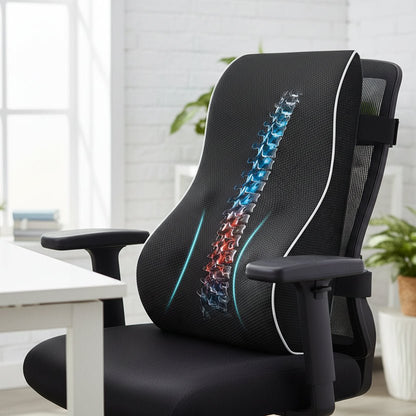 Cuscino Lombare Ergonomico in Memory Foam con Supporto Posturale per Sollievo Mal di Schiena in Auto e Sedia