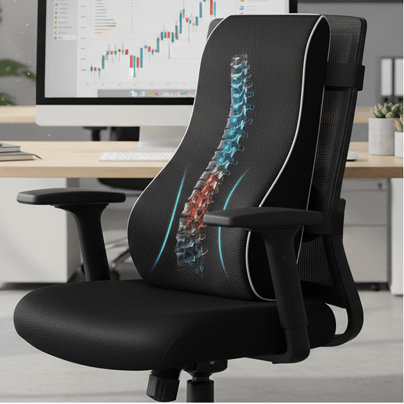 Cuscino Lombare Ergonomico in Memory Foam con Supporto Posturale per Sollievo Mal di Schiena in Auto e Sedia