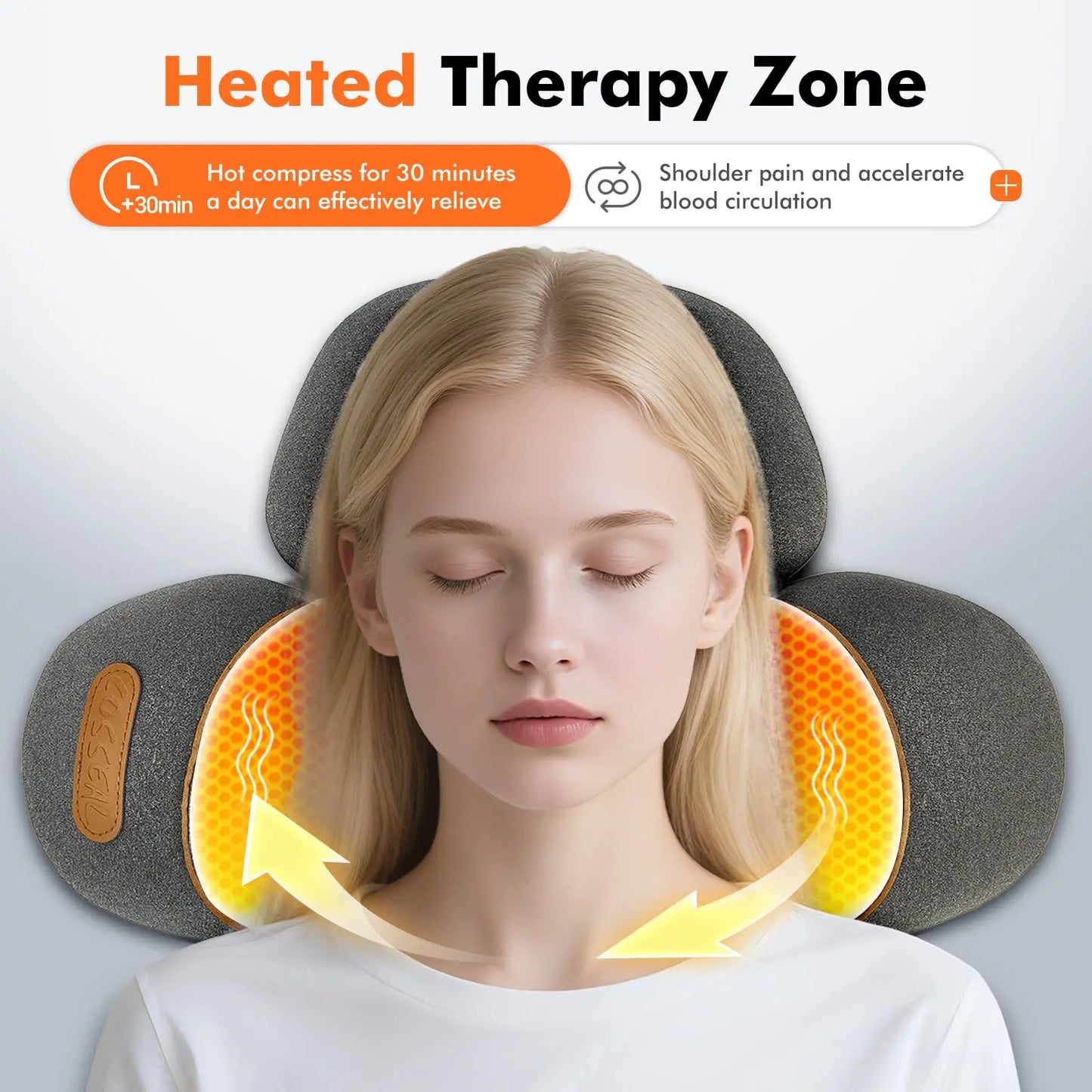 Cuscino Massaggiatore Cervicale | 3 in 1 con Riscaldamento e Trazione | Comfort e Rilassamento per Collo e Spalle 3