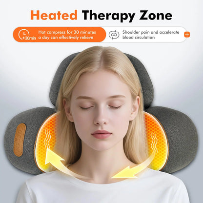 Cuscino Massaggiatore Cervicale | 3 in 1 con Riscaldamento e Trazione | Comfort e Rilassamento per Collo e Spalle 3
