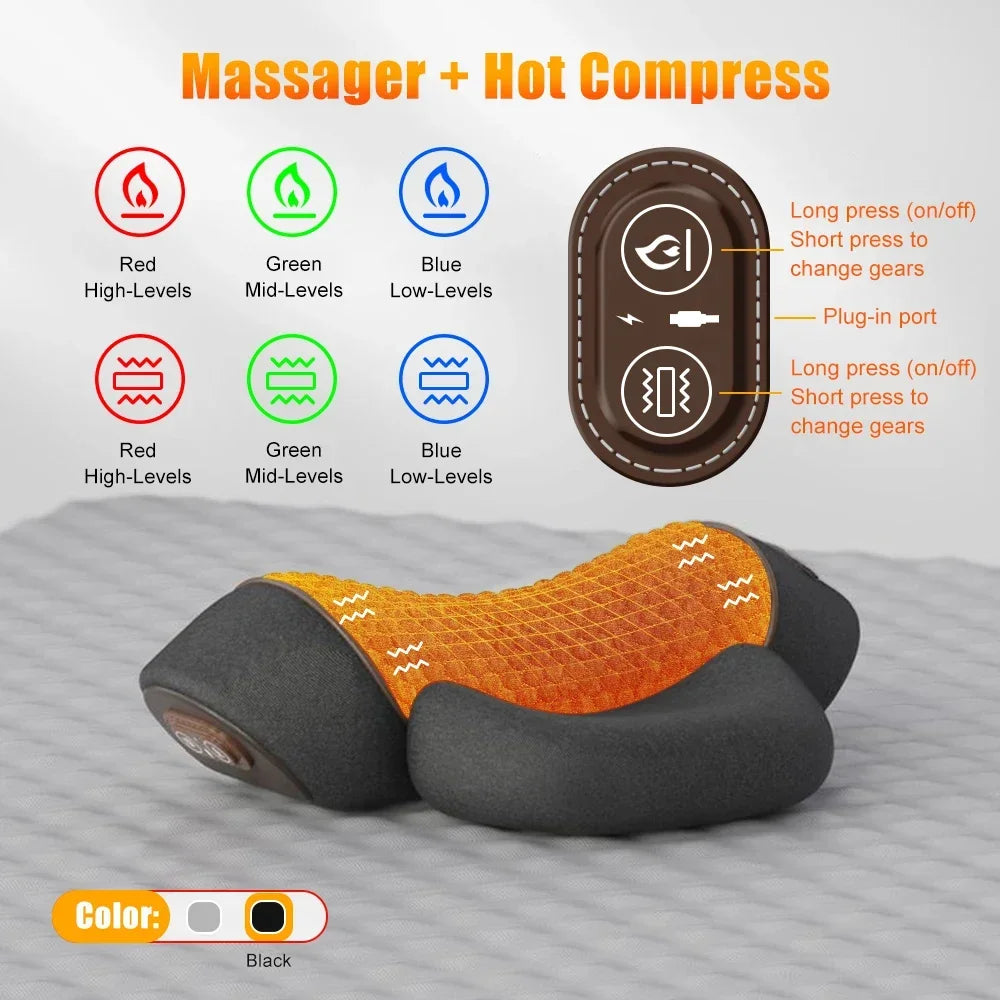 Cuscino Massaggiatore Cervicale | 3 in 1 con Riscaldamento e Trazione | Comfort e Rilassamento per Collo e Spalle 6