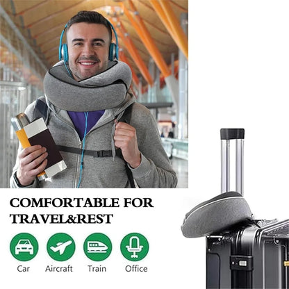 Cuscino da Viaggio Ergonomico in Memory Foam con Supporto Regolabile | Fodera Rimovibile per Comfort Totale in Aereo e Auto 1