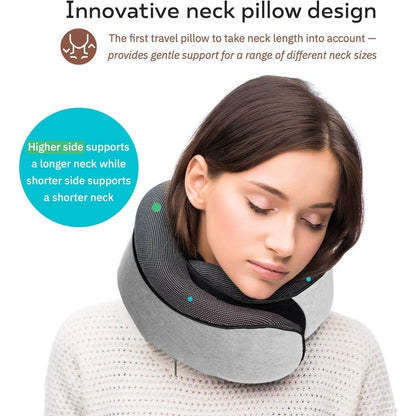 Cuscino da Viaggio Ergonomico in Memory Foam con Supporto Regolabile | Fodera Rimovibile per Comfort Totale in Aereo e Auto 3