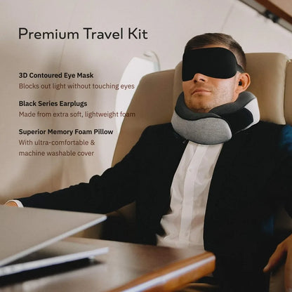 Cuscino da Viaggio Ergonomico in Memory Foam con Supporto Regolabile | Fodera Rimovibile per Comfort Totale in Aereo e Auto 4