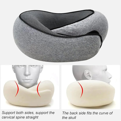 Cuscino da Viaggio Ergonomico in Memory Foam con Supporto Regolabile | Fodera Rimovibile per Comfort Totale in Aereo e Auto 5