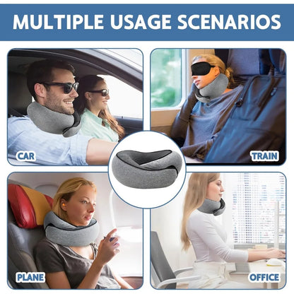 Cuscino da Viaggio Ergonomico in Memory Foam con Supporto Regolabile | Fodera Rimovibile per Comfort Totale in Aereo e Auto 6