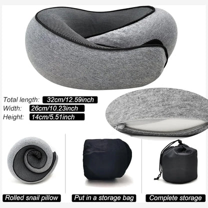 Cuscino da Viaggio Ergonomico in Memory Foam con Supporto Regolabile | Fodera Rimovibile per Comfort Totale in Aereo e Auto 7