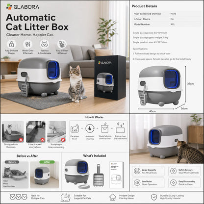 Lettiera Gatto Chiusa con Design a Cupola e Paletta Inclusa | Spazio Ampio per Comfort e Pulizia