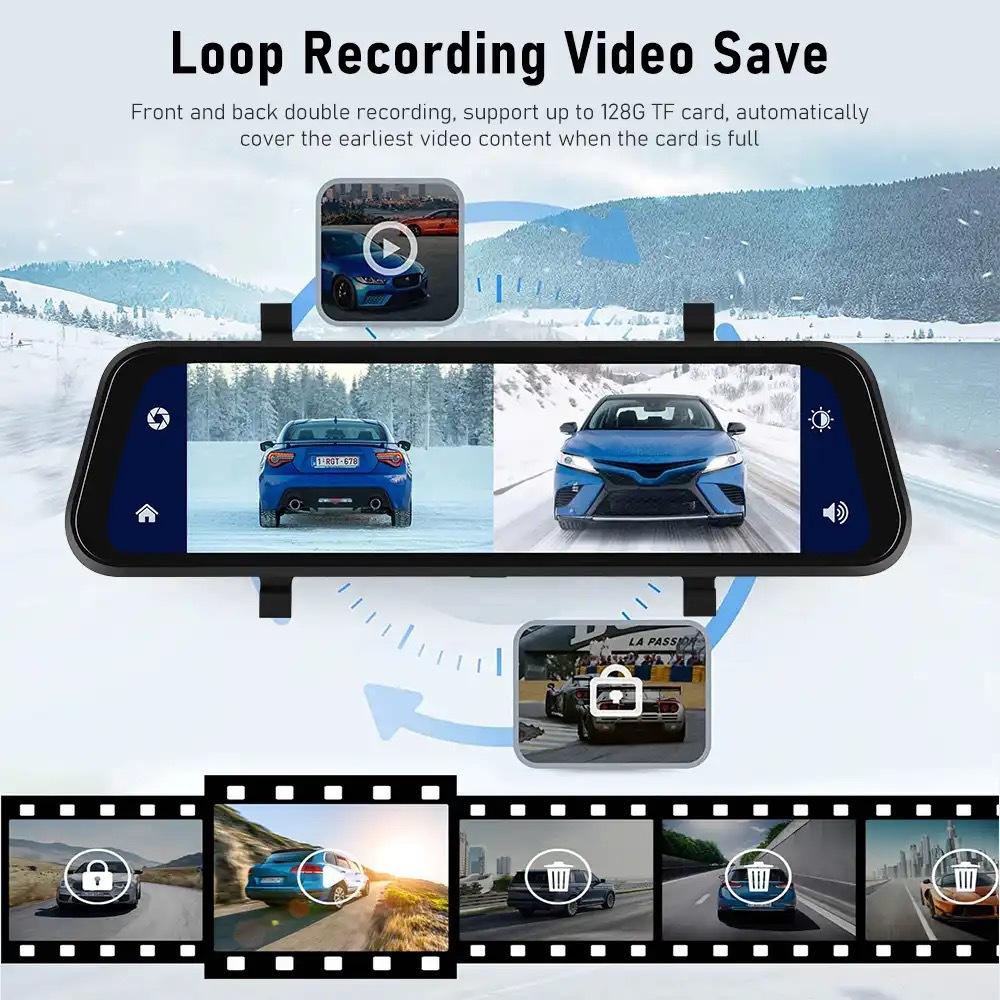 Car Dash Cam | Car Camera with Dual HD 720P Recording | Night Vision and GPS for Advanced Security